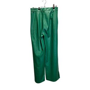 Princess Polly Green Faux Leather Wide Leg Pants  Size 4  kelly green